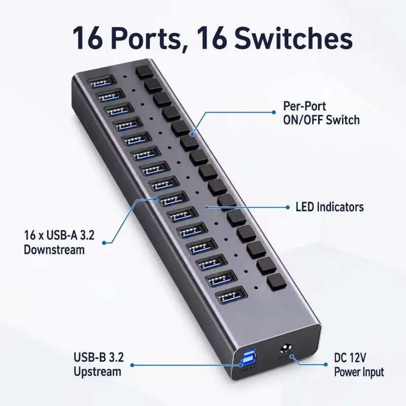 AP01 for 16-Port Powered USB 3 - огляд і ціна Usb Hub