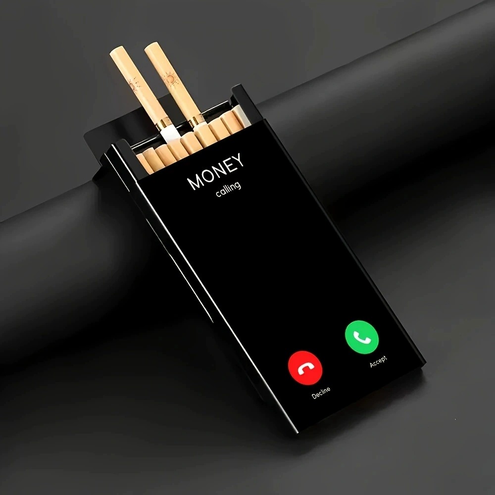 Slim Metal Cigarette Case with - огляд і ціна Phone Holder